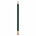 Lápiz HB verde oscuro con goma de borrar