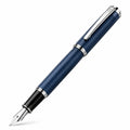 Pluma estilográfica azul con punta fina y secado rápido