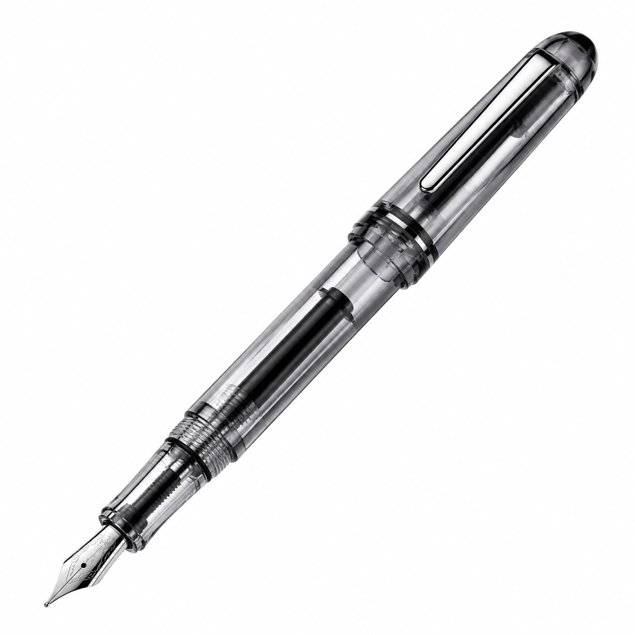 Pluma Estilográfica Transparente con Punta Fina y Conversión de Tinta