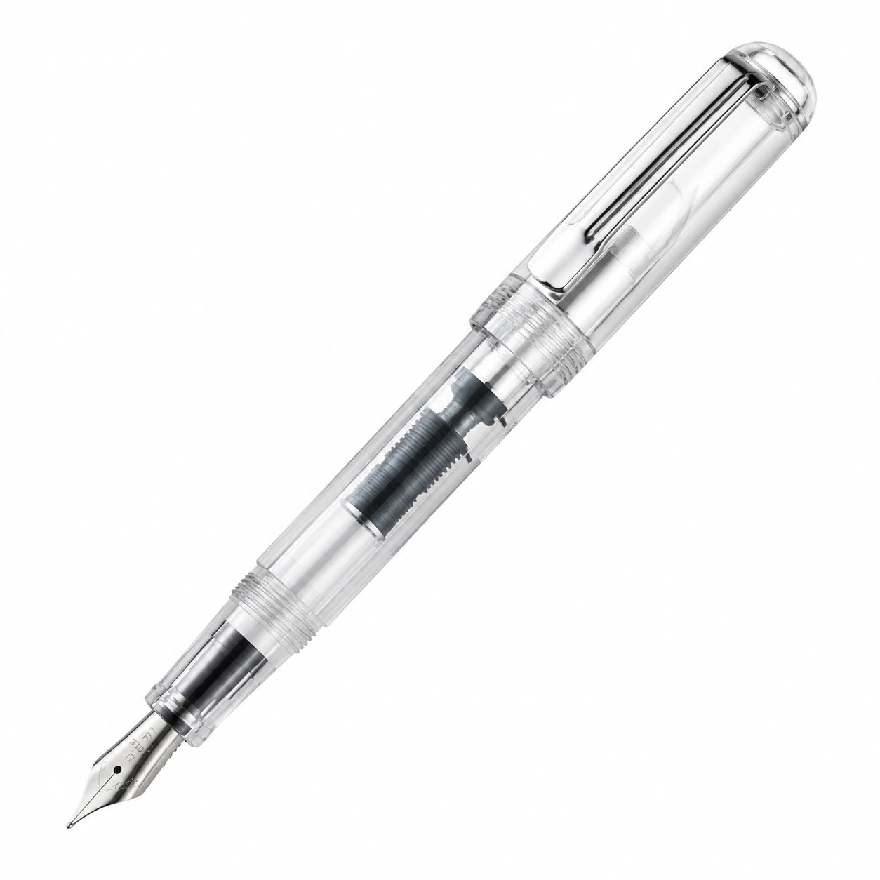 Pluma Estilográfica Transparente con Plumín de Acero Inoxidable y Tinta Recargable