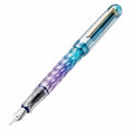 Pluma Estilográfica Transparente Azul y Violeta Punta Fina
