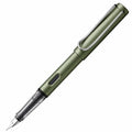 Pluma estilográfica verde oliva con plumín recargable