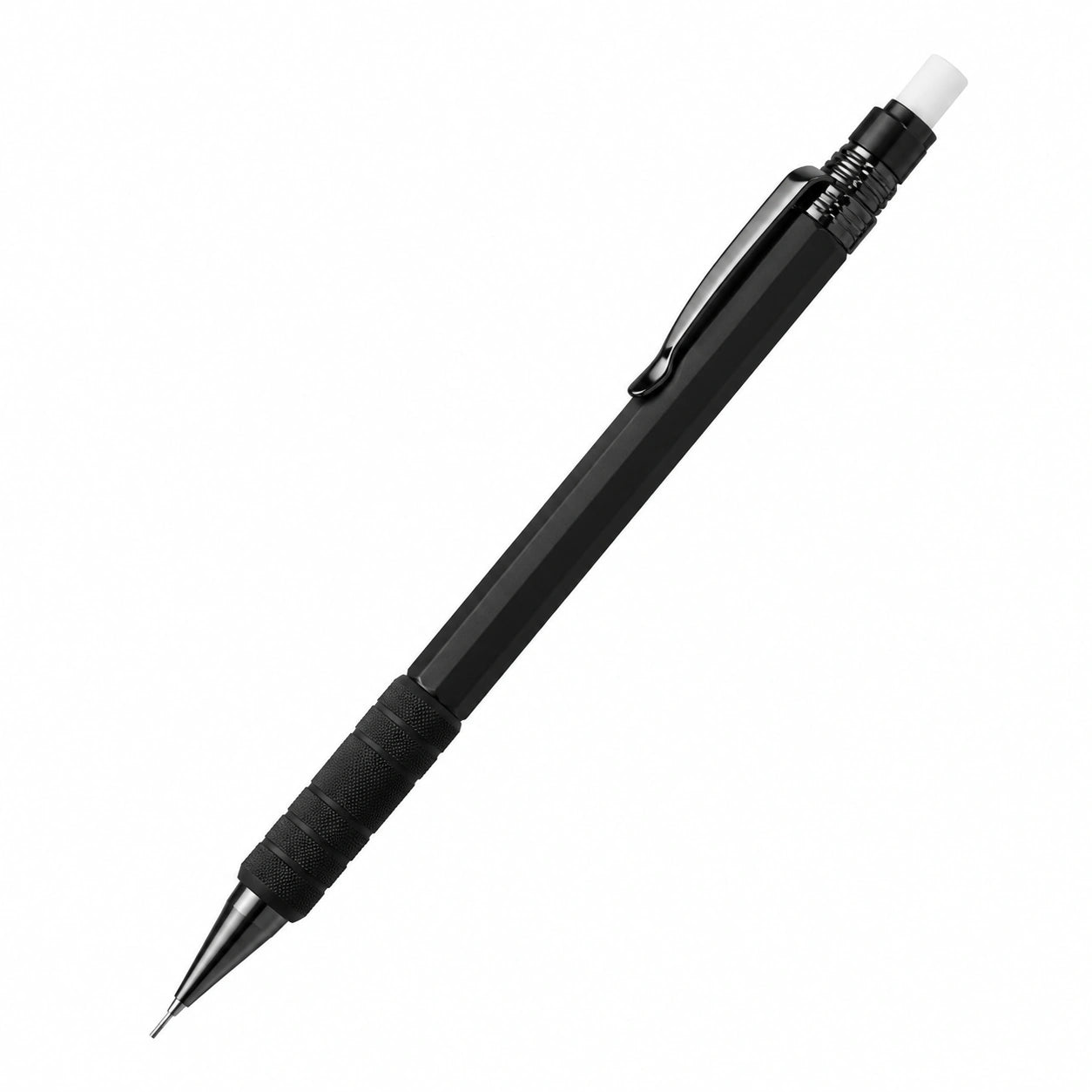 Portaminas Automático Negro con Agarradera Antideslizante 0.5mm