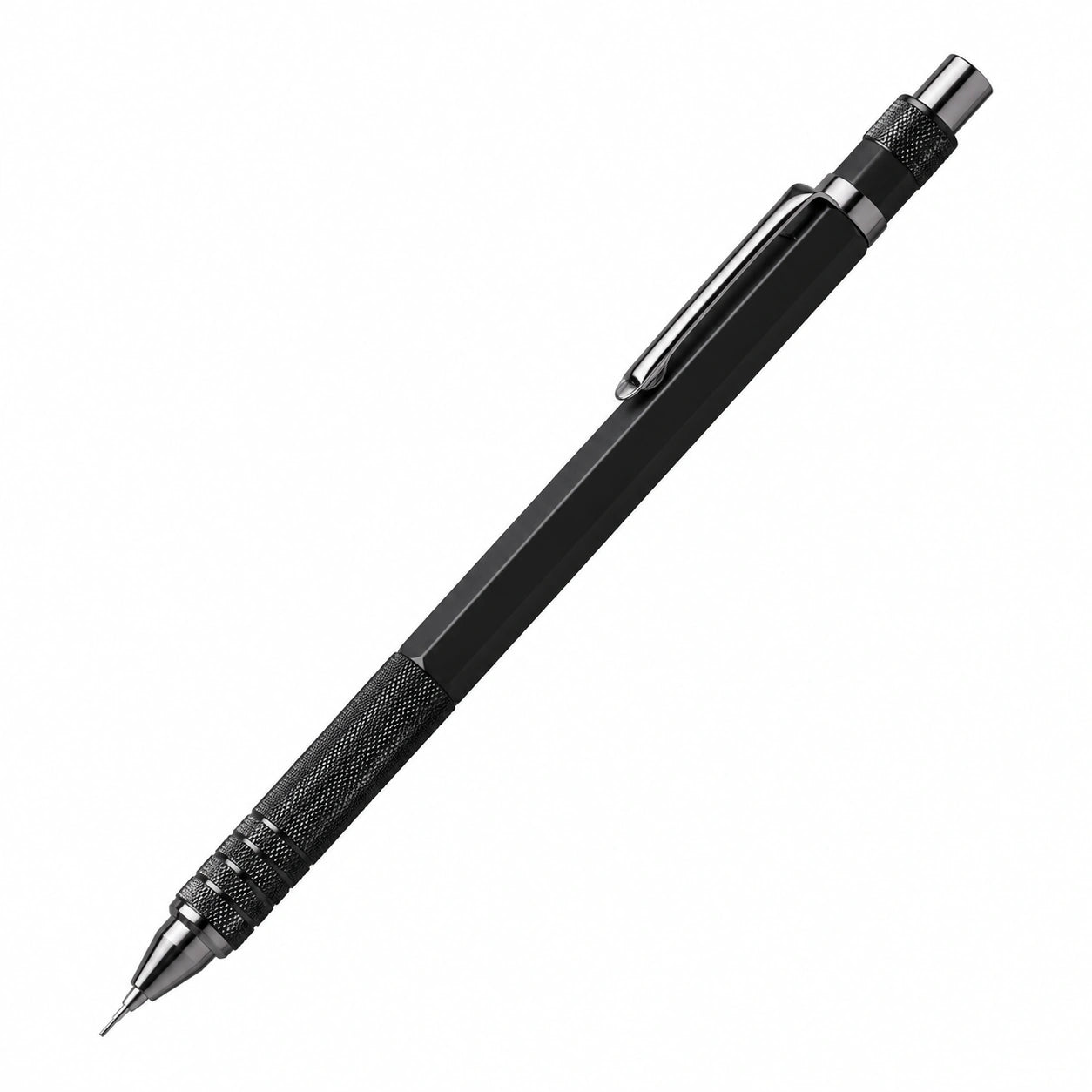 Portaminas Negro 0.5 mm Ergonómico de Metal