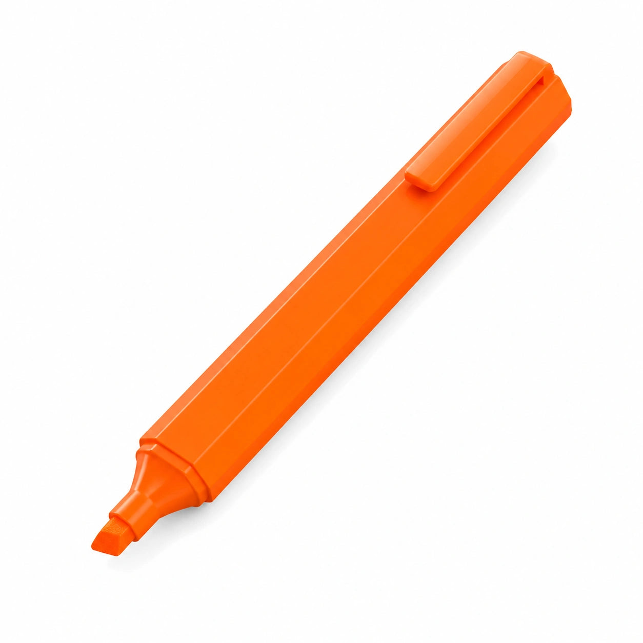 Marcador Resaltador Fluorescente Naranja con Punta Biselada